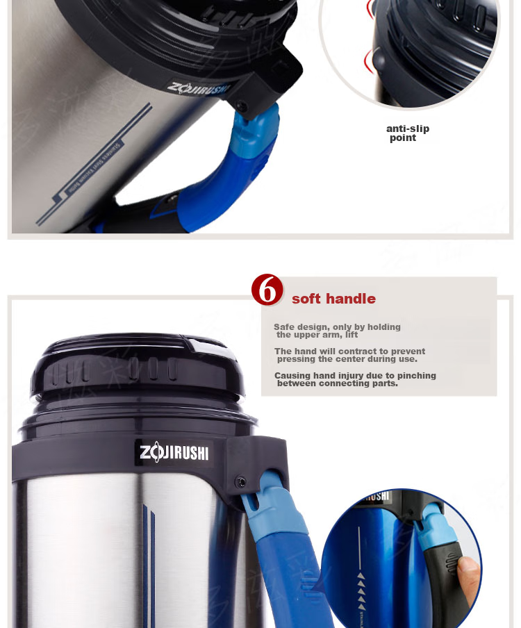 ZO JIRUSHI Insulated Thermos, 304 Stainless Steel Vacuum Travel Bottle, Large Capacity Wide-Mouth Flask, Car Hot Water Bottle SF-CC15 10