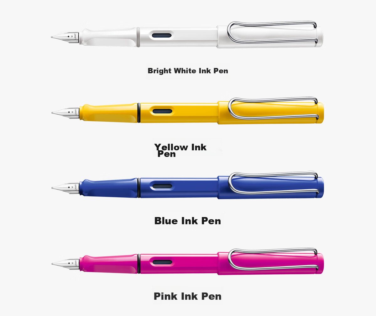 LAMY Fountain Pen Gift Box, Safari Series Handwriting Practice Fountain Pen, Student Stationery Office Gift, Holiday Present Corporate Bulk Purchase, White Barrel Black Clip 0.7mm 12
