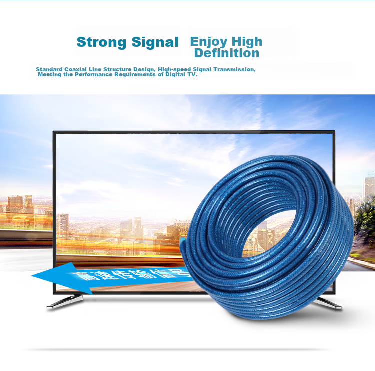 CHOOSEAL (CHOSEAL) Gemstone Blue Series TV Cable, Digital HD Coaxial Cable with Shielding, Engineering And Home TV Cable, 25 Meters/roll, QS2102T25S 3