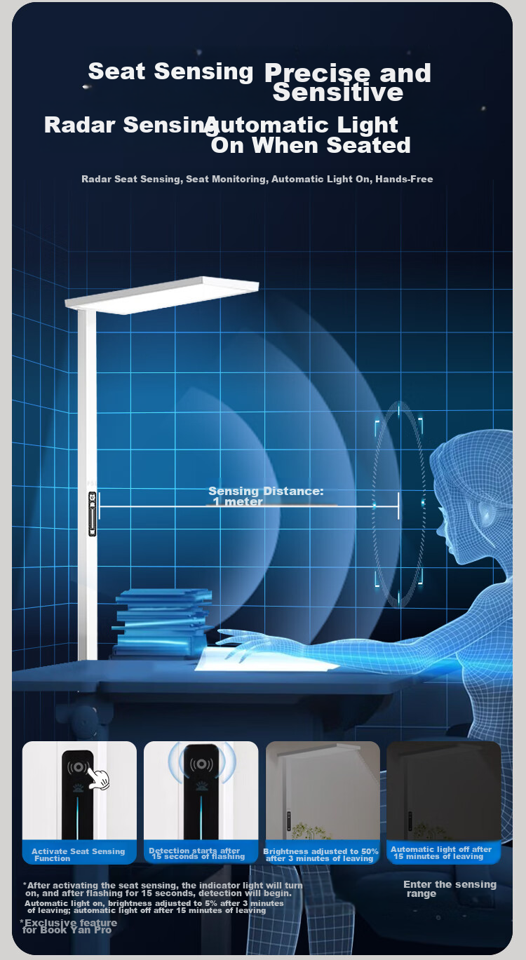 Foshanzhaoming Large Eye Protection Floor Lamp, Home Full Spectrum Standing Study Lamp, Shuyan Pro 100W 24