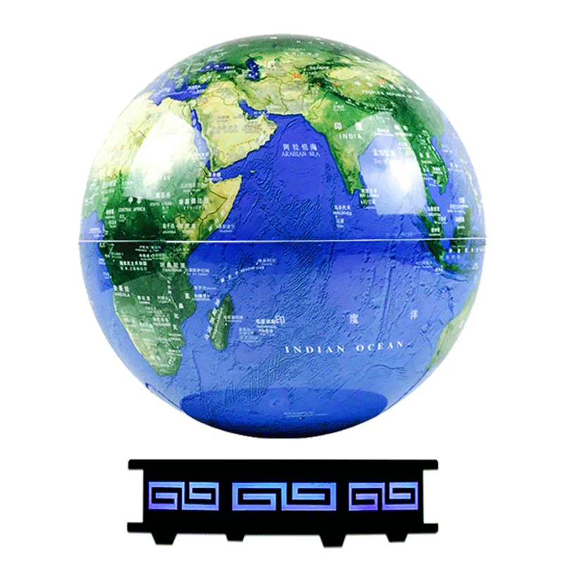 Hengyi Earth Globe Magnetic Levitation Extra Large 30cm Polygon Base Deep Blue Housewarming Feng Shui Office Desktop Ornament