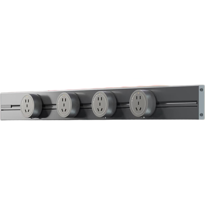 JD Original Track Socket, Star Rail Compatible with Bull Power Strip, Xiaomi Sliding Rail Socket, Power Strip, Wireless Guide Rail Switch, Mobile Surface-Mounted Socket, 8000W High Power, 80cm + 4 Five-Hole Deep Gray