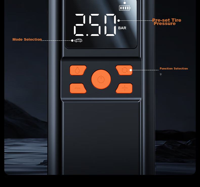 Newsmy Inflatable Pump, Car Tire Air Pump, Wireless Car Air Pump, Bicycle And Electric Bike Pressure Gauge C10 16