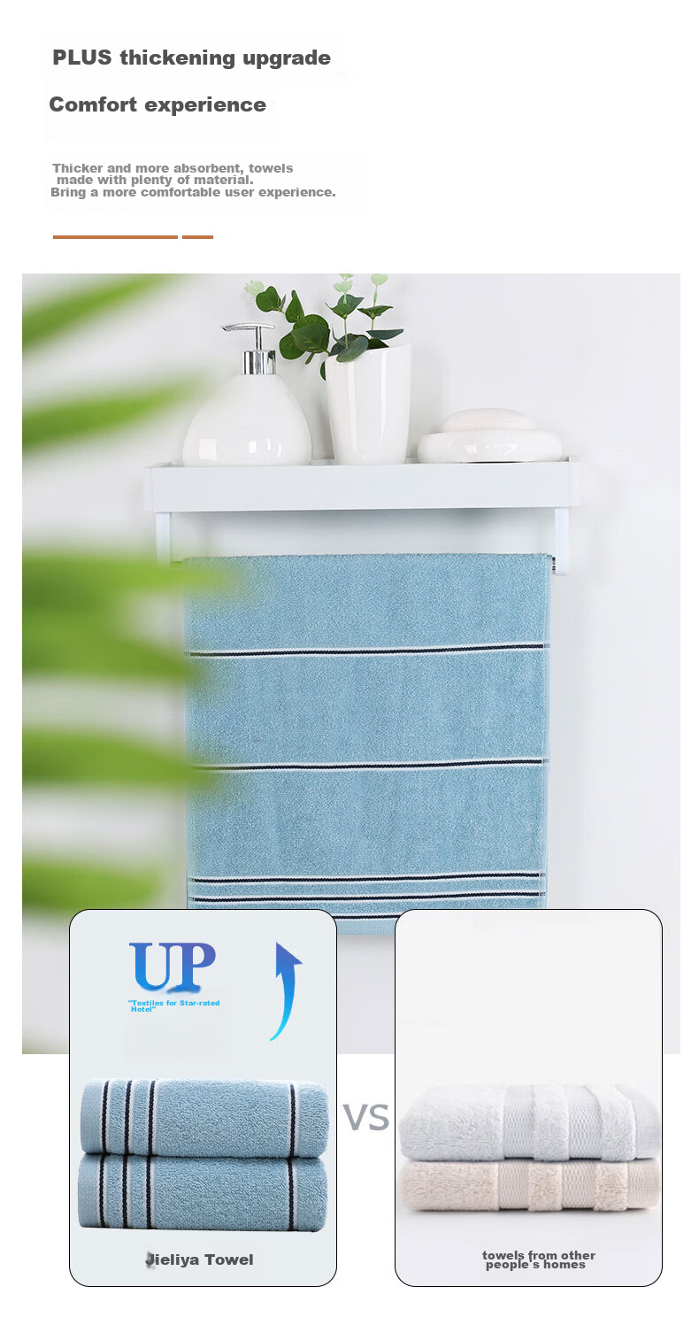 Grace 7A Antibacterial Class A Towel, Pure Cotton, Sports Striped Adult Face Towel, Long-Staple Cotton, Dark Gray, Single Piece, 70*34cm 9