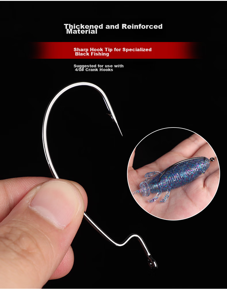 Xionghuo Lure Fishing Bait Soft Worm Artificial Bait Hook for Black Fish, Strong Bait Worm Bait Set, 6 Pieces Mixed Pack 7
