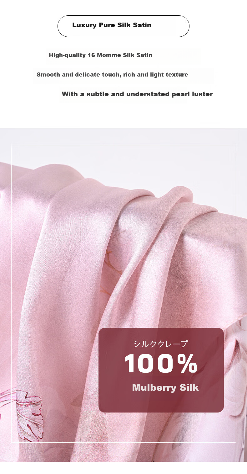 Hangsilu Silk Scarf for Women, Chinese Style Mulberry Silk Shawl Wrap, Elegant Practical Birthday Gift for Wife Or Mother 5
