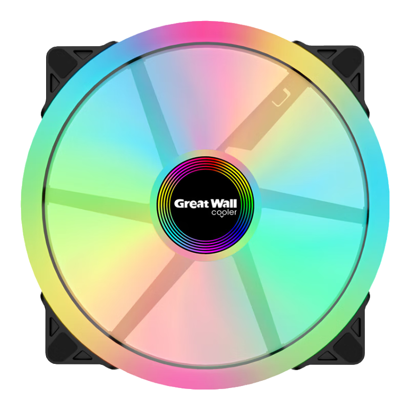 Great Wall Deep Space 200 Case Fan (20CM Large Size / ARGB & Instant-On Dual Mode / Supports Case LED Dimming / Inner And Outer Dual Light Rings / Foot Pad)