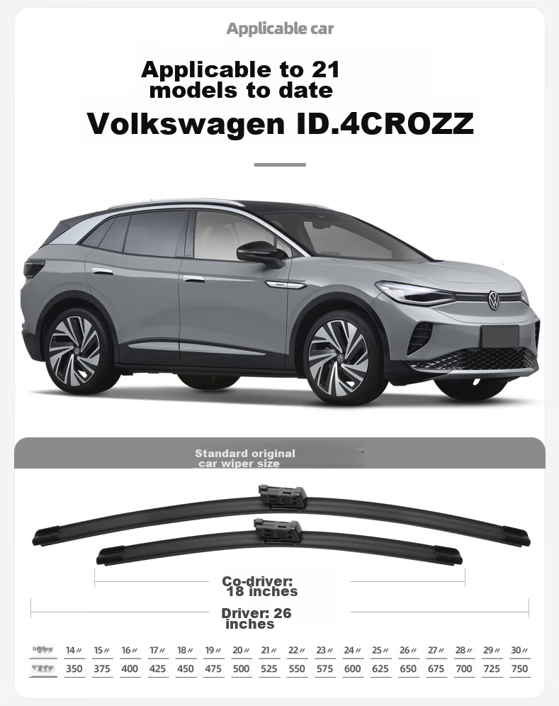 Deyun, FAW-Volkswagen ID.4 Crozz Windshield Wiper Blades, Original Factory-Specific Accessories, Boneless Car Front Rubber Strip, Rear Wiper Blades 4