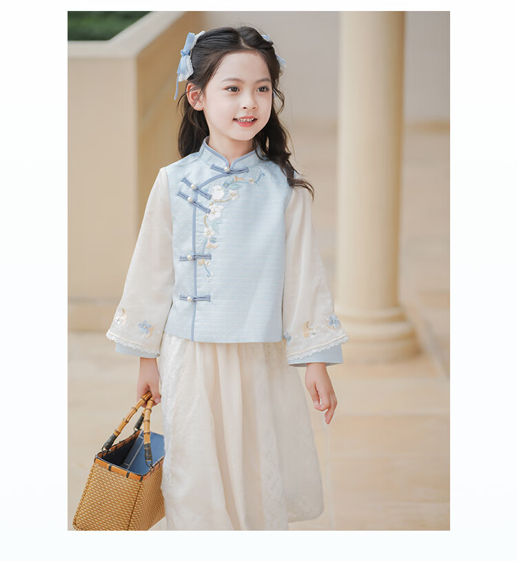 Qibao Hanfu Girls Spring Autumn 2025 New Children's National Style Baby New Chinese Children's Clothing Frost 130 9