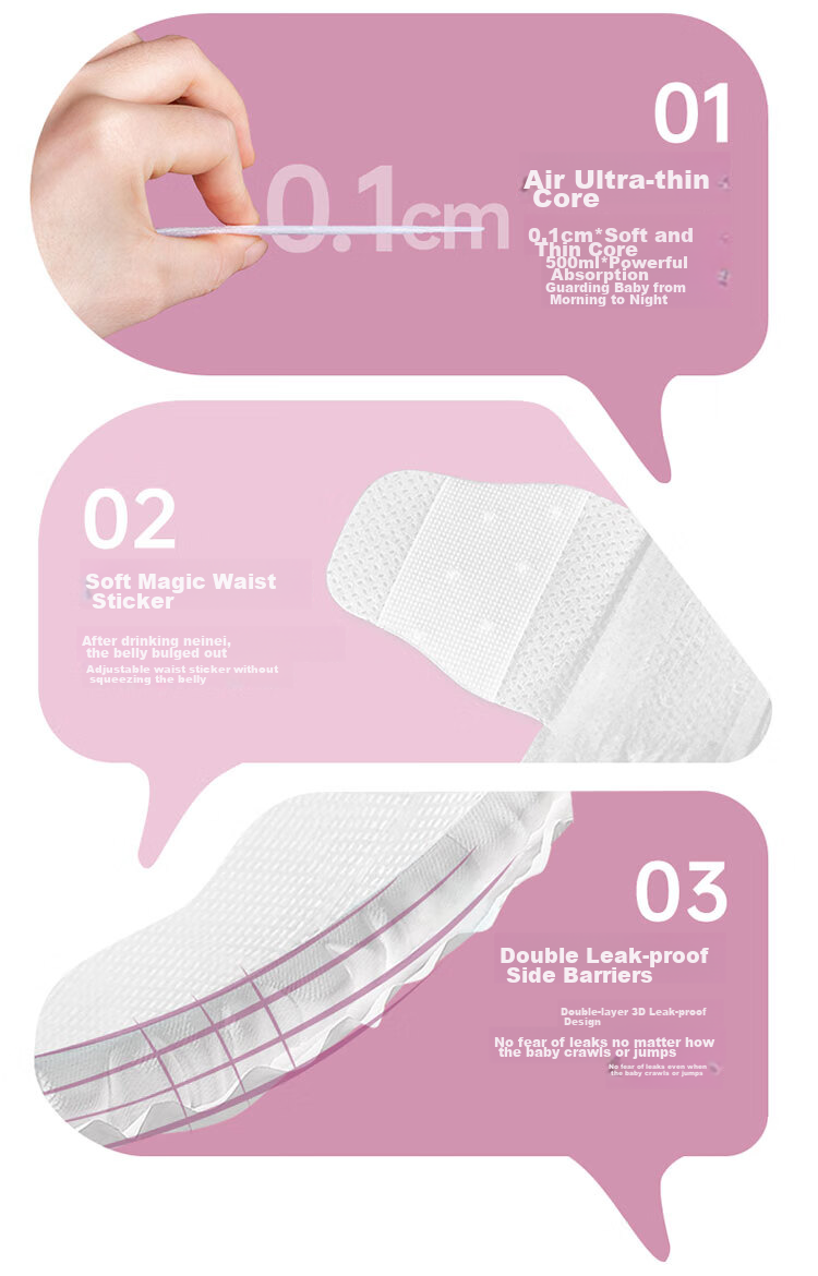 Care Daily Cute Diapers, NB Size, 40 Pieces (For Babies under 5kg), Newborn Small Size, Baby Diapers 10