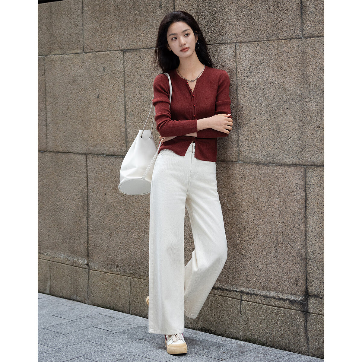 Dme [Elegant V-Neck Knit Sweater] Spring And Autumn Lightweight Mature Sister Layered Inner Wear Slimming Elegant Knit Sweater for Wome
