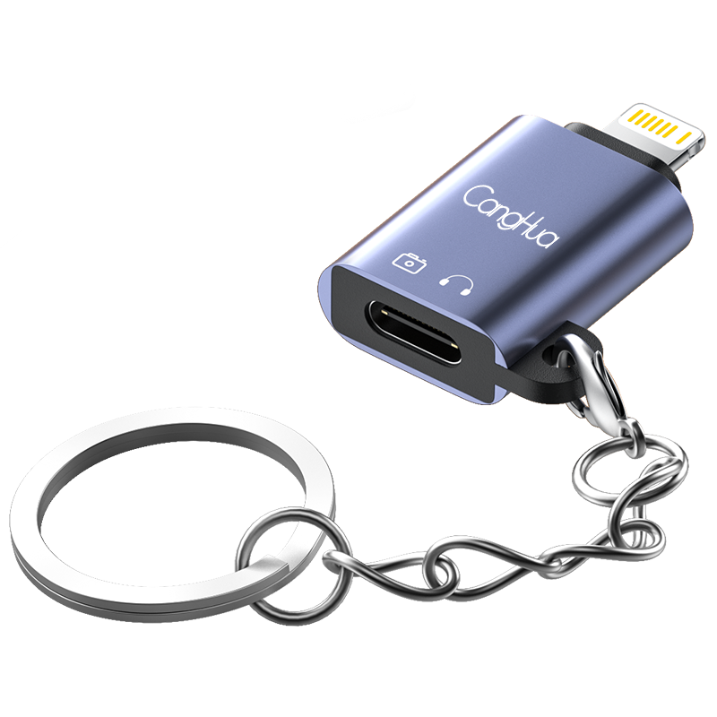Canghua Lightning Male to Type-C Adapter, Android to Apple Converter, Charging Port Adapter Cable, Compatible with IPhone, Connects USB Drive/Headphones Adapter/Charging
