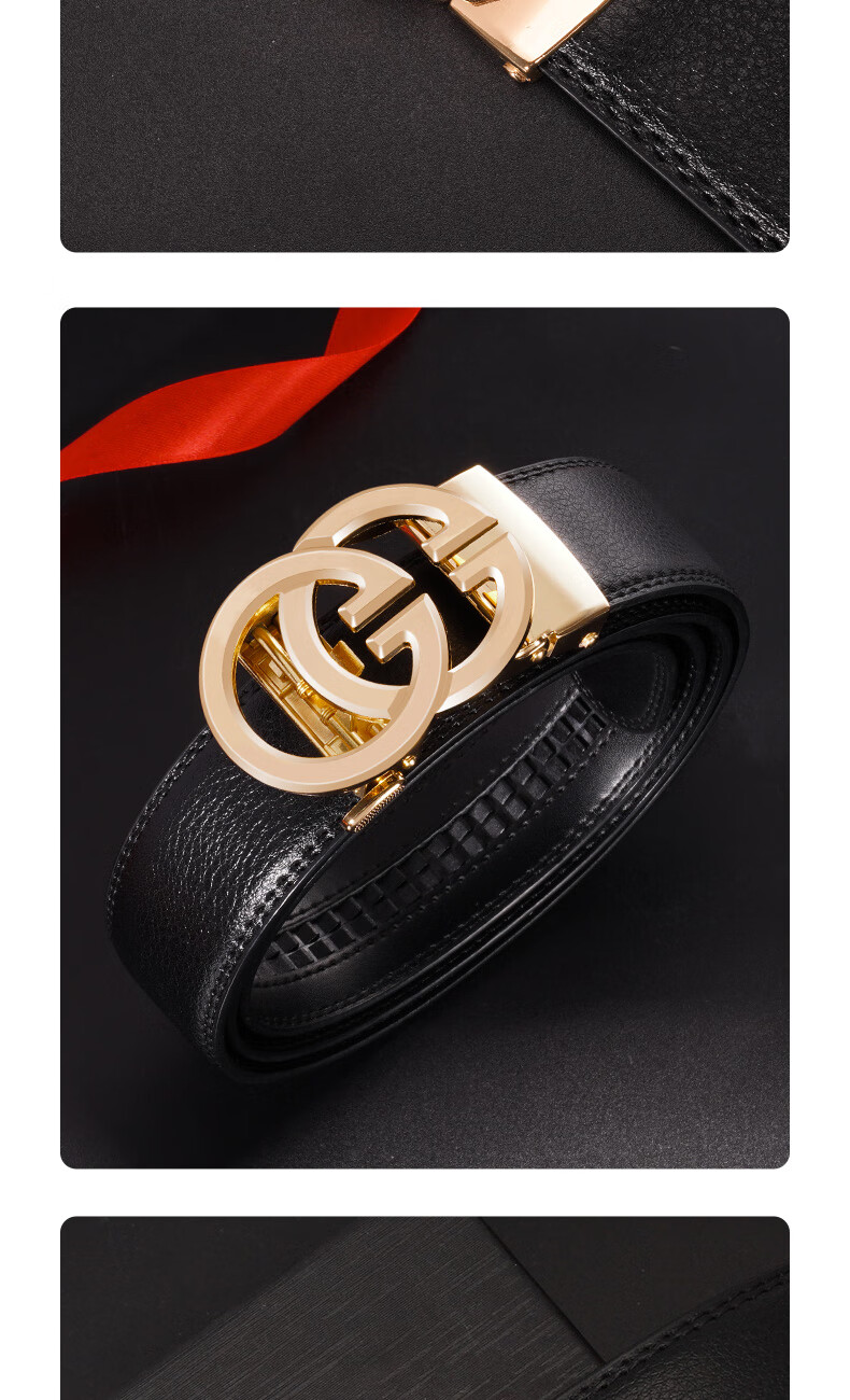 TUCANO Men's Genuine Leather Automatic Buckle Business Casual Belt Birthday Gift for Boyfriend Husband Dad Father 9