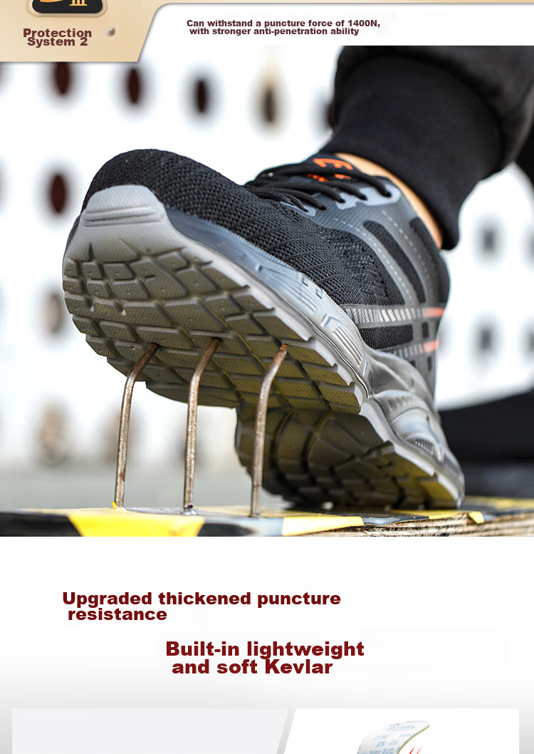 Dinggu Safety Shoes for Men, Lightweight Steel Toe Cap, Anti-Smashing, Puncture-Resistant, Wear-Resistant, All-Season Safety Work Site Shoes 922B41 6