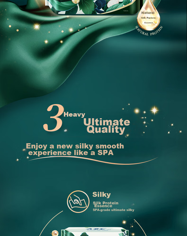 ABC Sishangmian Natural Silk Protein Essence Day And Night Sanitary Napkins Sold by JD Menstrual Pads, 9 Packs, 72 Pieces 2