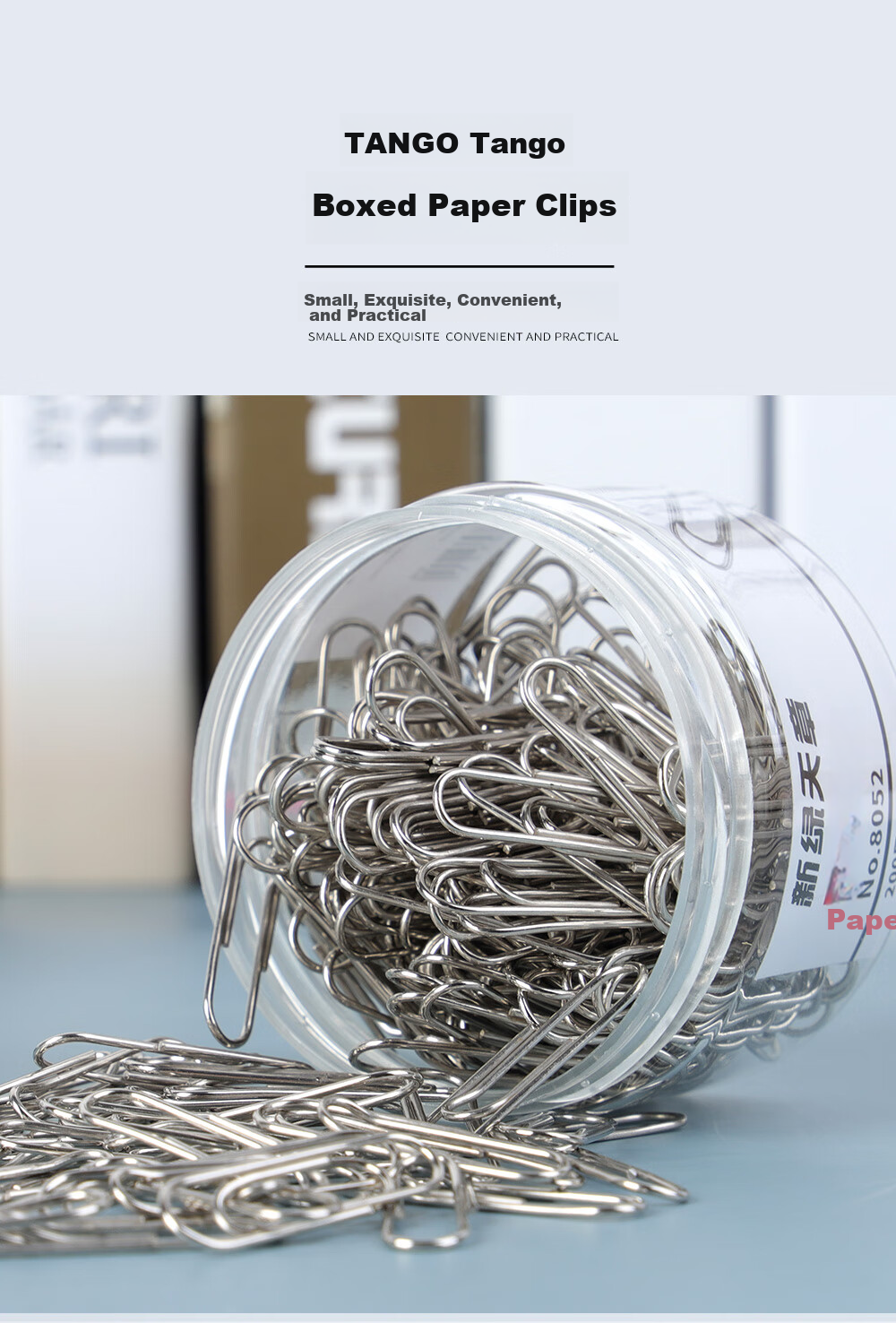 TANGO [Super Value Low Price] #3 29mm Nickel-Plated Paper Clips, 200 Pieces/tube, Metal Rust-Proof Binder Clips for Office Organization And Document Storage, Stationery Supplies, Pins for Sweaters 1