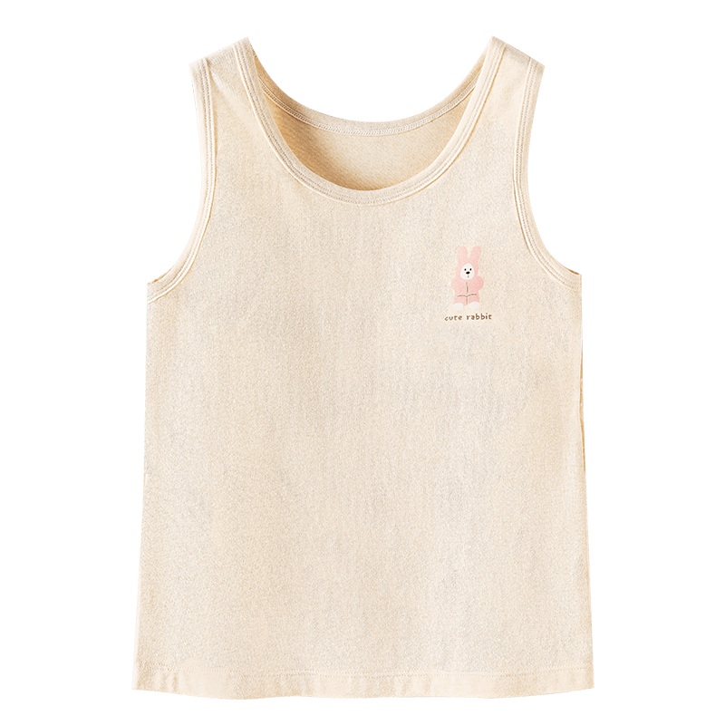 Dingguagua Girls' Developmental Cotton Vest Innerwear Tank Top Children's Cotton Bra Anti-Outline Teen Girl Color Cotton 150/75