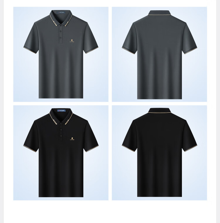MONTAGUT Summer Men's Polo Shirt with Mulberry Silk, Business Embroidery Casual T-Shirt, White, XL 22