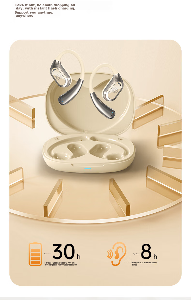 Jingji Bluetooth Earphones, Over-Ear Style, Stylish Wireless Sweat-Resistant Sports Headphones, Long Battery Life, Open-Back HIFI Sound Quality, Compatible with Apple, Huawei, And Android Devices 10