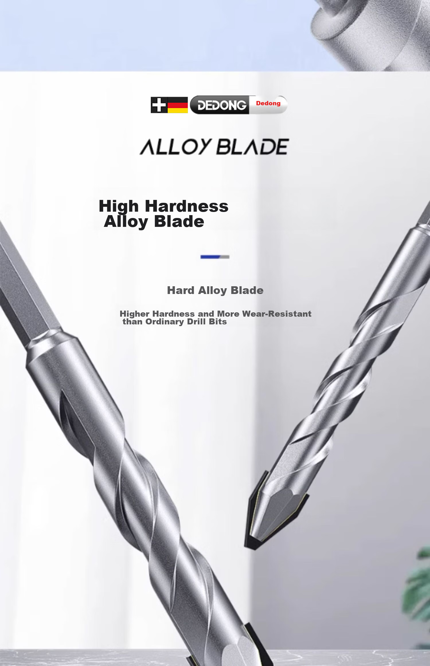 Dedong Ceramic Tile Drill Bit Eccentric Offset Head Concrete Super Hard Special Triangular Ceramic Alloy Drill for Cement Glass 8