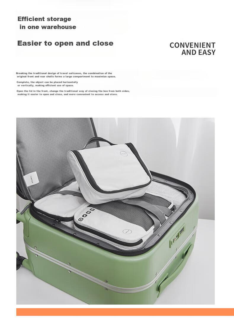 Mixi Front-Opening Aluminum Frame Suitcase, Trolley Case with Password Lock, Large Capacity Luggage for Travel, Carry-On Suitcase for Me 13