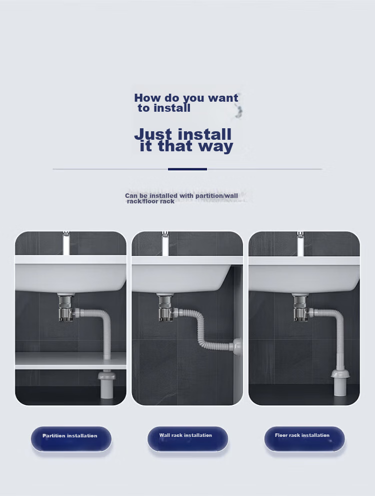 DU PONT Sink Drain Pipe Set, Bathroom Washbasin Drain, Washbasin Drainage System, Sink Drain Pipe D-PJ021 2