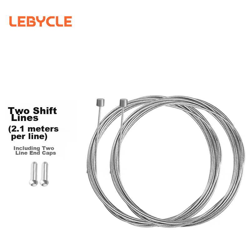 LEBYCLE Mountain Road Folding Bicycle Stainless Steel Shifting Line Inner Wire Cable Universal 2.1-Meter Tail Cap