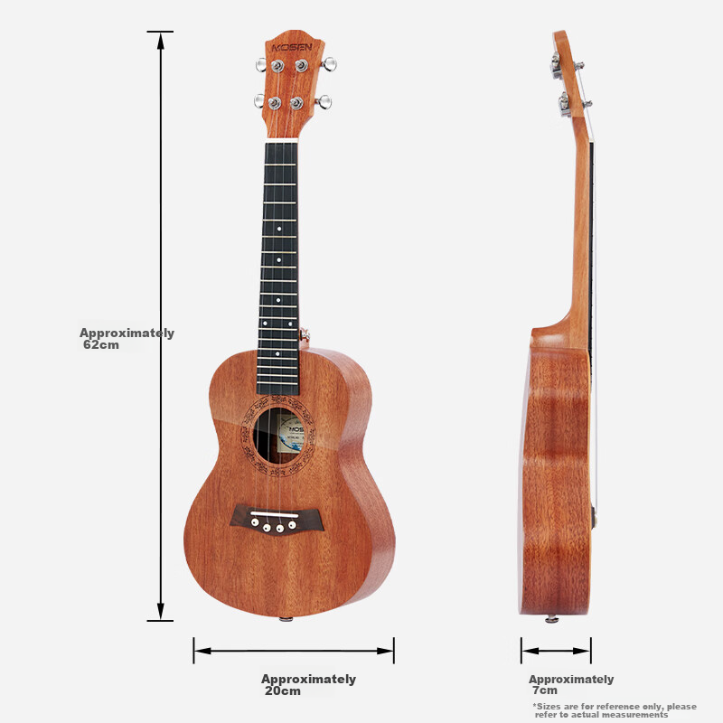 MOSEN M3-N Ukulele Solid Wood Top Small Guitar, 23 Inches, Natural Color