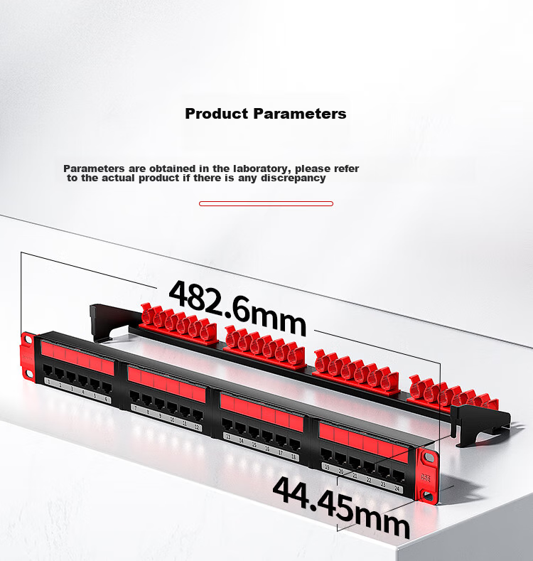 AMPCOM Patch Panel with 24 Ports, Cat5e Network Cable Patch Panel, 1U Rack-Mounted CAT5E Network Patch Panel, 15U Gold-Plated Xuerke Test AMCAT5E1924 22