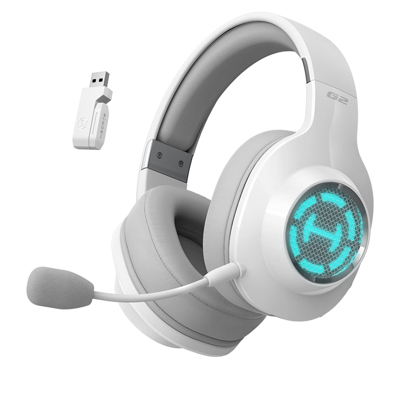 EDIFIER HECATE G2 Wireless Edition, 2.4G Wired Bluetooth Quad-Mode Headphones, Gaming Computer Wireless Dedicated Triangular FPS PUBG Valorant, White