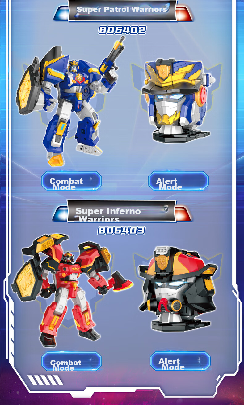 MinitegongduiX Storm Special Police Seven Super Battle Force Transforming Mecha Dual-Form Fule Zhanqi Toy, Gift for Young Boys 5