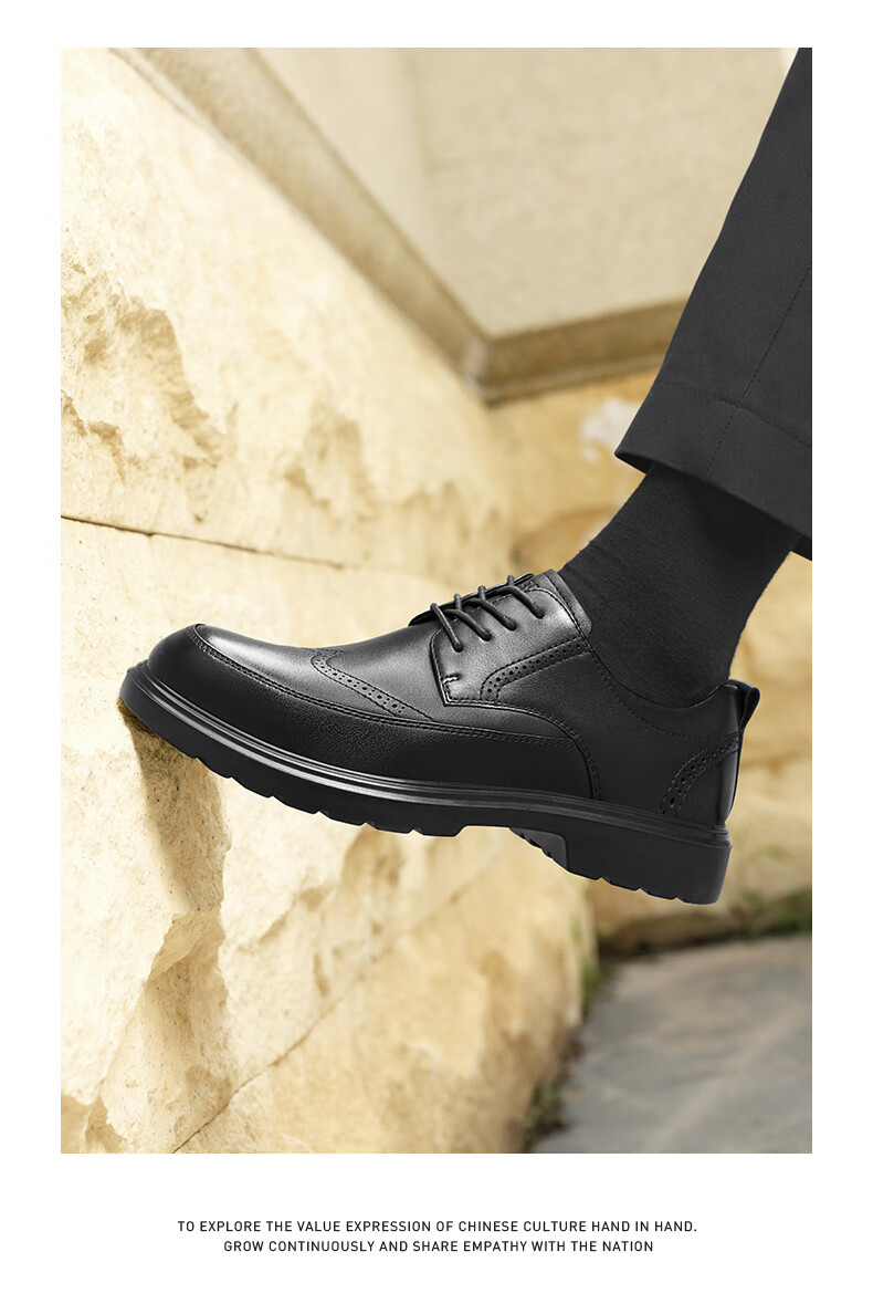 HLA Men's First Layer Cowhide Leather Shoes British Style Formal Business Shoes T258 Black Size 40 8
