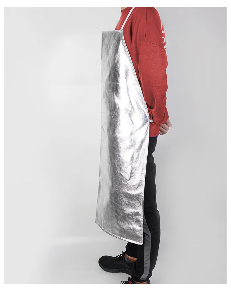 Mandle Heat-Resistant Apron Aluminum Foil High-Temperature Resistant Apron 1000℃ Anti-Scald Heat Protection Aluminum Steel Plant Smelting Protective Clothing Maternity Heat-Resistant Apron Silver 12