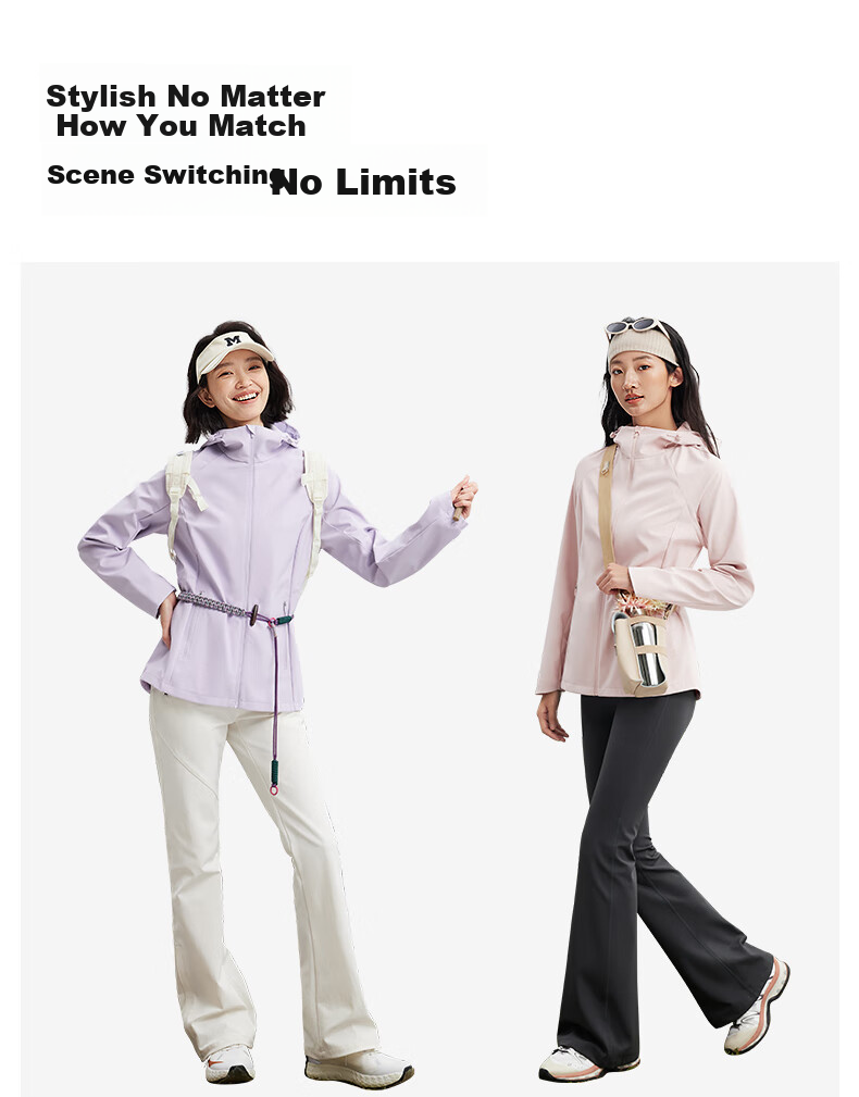 MOLY VIVI Slim Waist Soft Shell Jacket for Women, Waist-Cinching Coat, Spring And Autumn New Style, Windproof And Waterproof Outdoor Hiking Wear, Moli Weivei 8