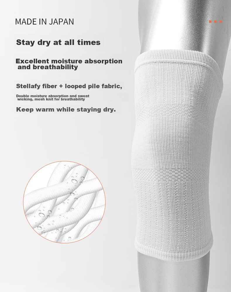 D&M Far-Infrared Warm Knee Pads for Cold Legs, Arthritis, Middle-Aged And Elderly, Thick Leg Guards, Winter Season, Imported from Japan, Single Piece 7