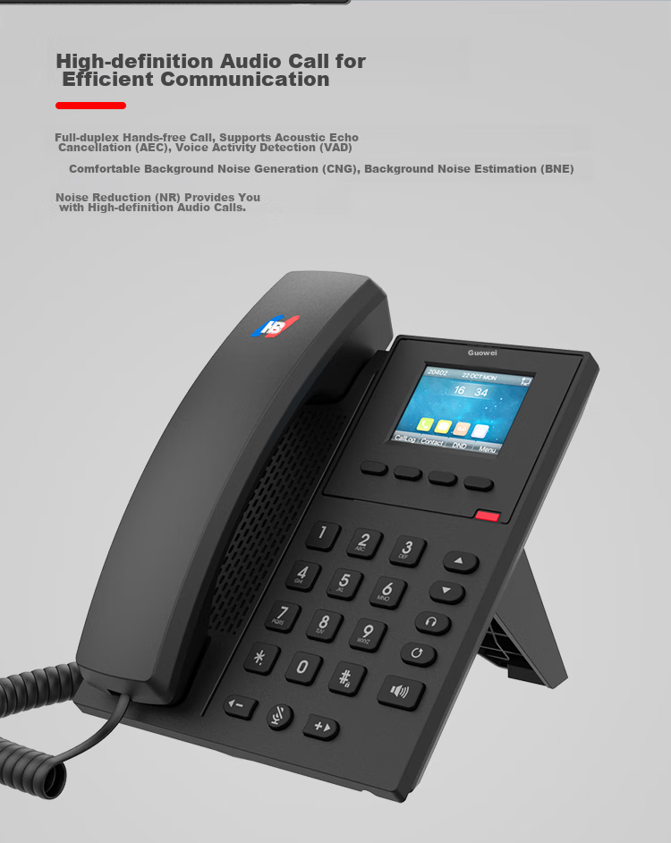 Guowei GW8A Landline Telephone Wall-Mounted Phone Hotel Breadboard Small Handset Battery-Free Desk And Wall Dual-Use One-Key Dialing for Home And Office Use Black 4