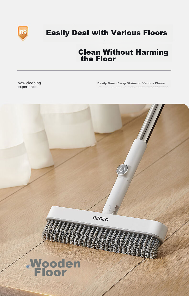 Ecoco Bathroom Floor Scrubber, Toilet Cleaning Brush, Gap Floor Brush, Long Handle V-Shaped E23143 18
