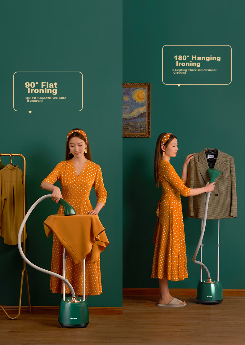 AUX Upright Garment Steamer, 40g/min High Steam Output, 2.3L Water Tank, Home Use Ironing Machine, Handheld Electric Iron, Clothing Store Garment Steaming, High-Power Clothes Steamer AGS-798 8