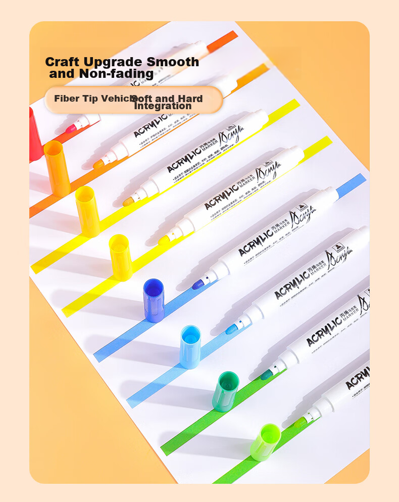 Touch Fish No-Press Acrylic Marker Set, Waterproof Quick-Drying Large Capacity Doodle Pens DIY Drawing Colored Pens Guka Pens, Birthday Gift for Primary School Students Kindergarten Children, 12 Colors Art Educatio 5