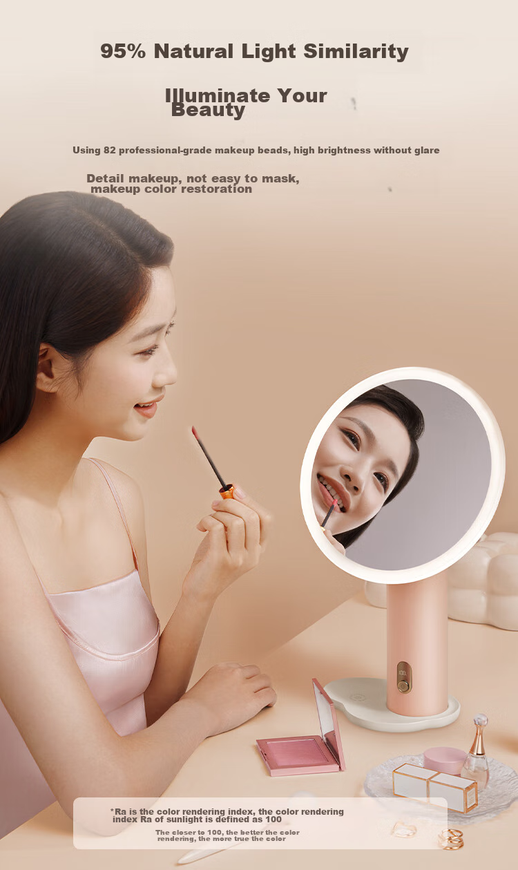 JD Original Three-Day Lighted Makeup Mirror with LED Desk Vanity Mirror for Live Streaming, Beauty Mirror, Birthday Gift for Wome 3
