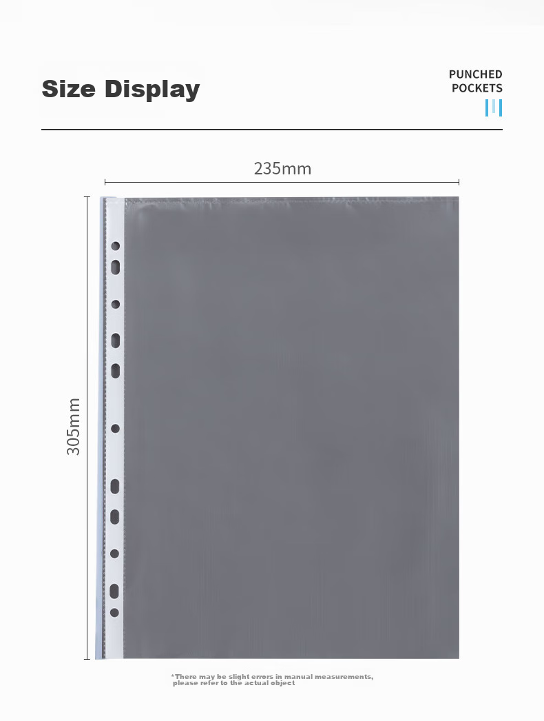 M&G Stationery A4/11-Hole Transparent Document Folder File Holder Loose-Leaf Refill File Sleeve Office Document Protector 100 Pages/pocket ADM94514-DZ 9