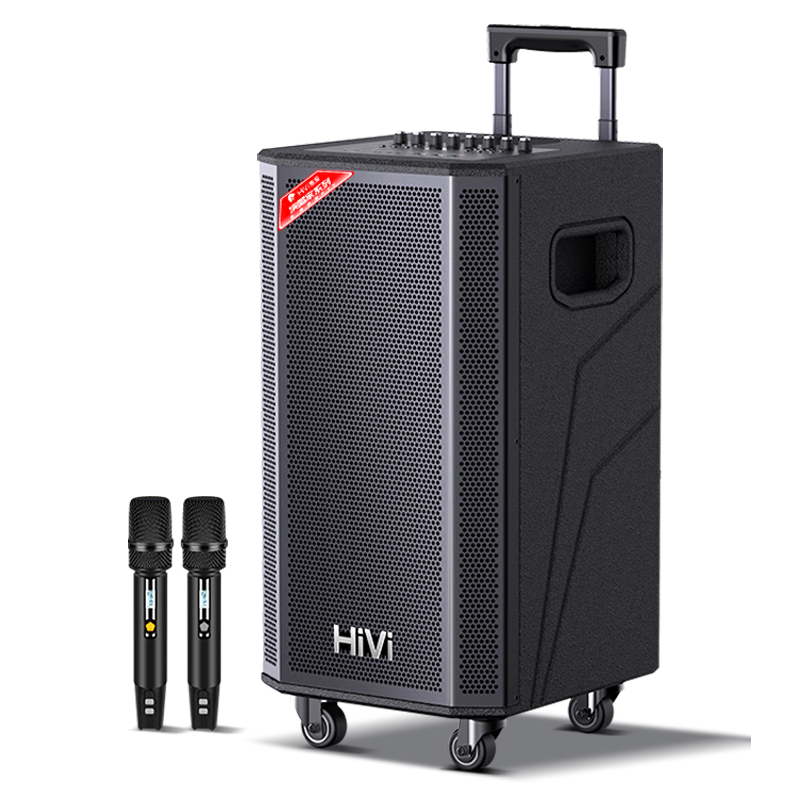 HiVi 10-Inch Professional Square Dance Smart Speaker Conference Speaker KTV Speaker Bluetooth Trolley Speaker Outdoor Speaker Standard Configuration Dual Wireless Microphone MF10