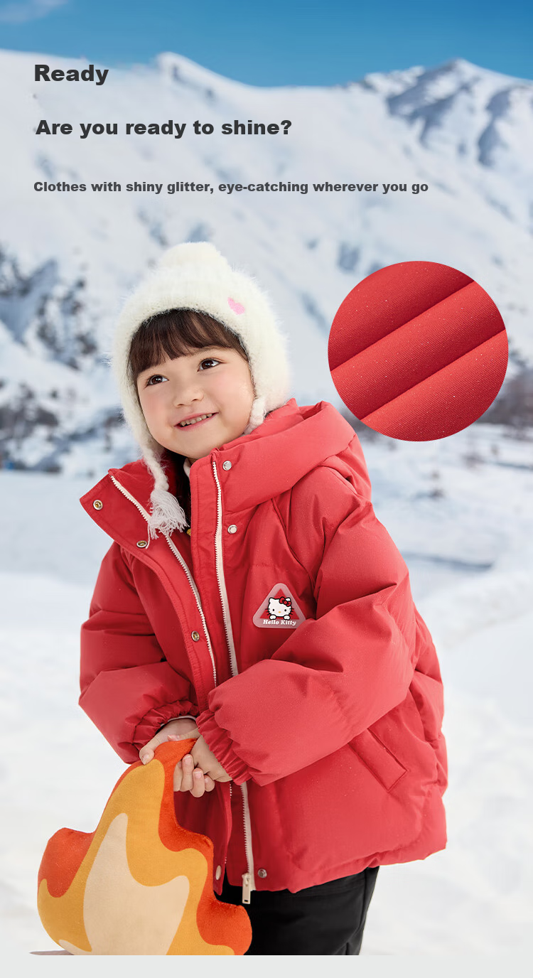 BALABALA [hellokittyIP] Girls' down Jacket Winter Coat Sanrio Outerwear Protective And Warm Fashio 2