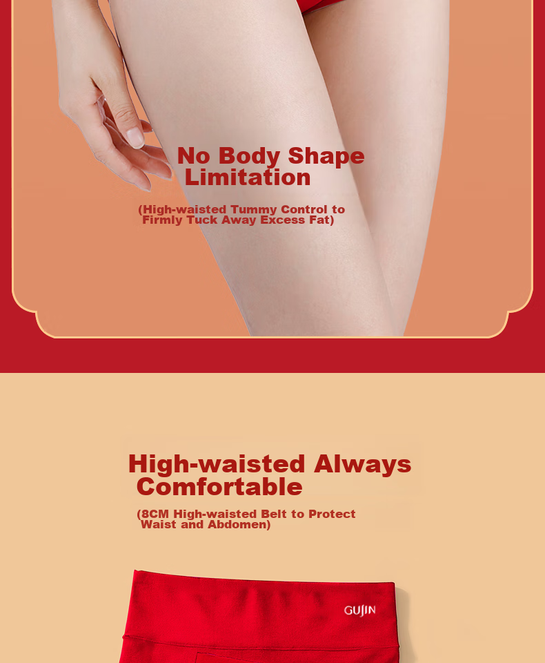 GUJIN [Women's Day Gift] Large Size High-Waist Tummy Control Underwear for Middle-Aged And Elderly Mothers 4