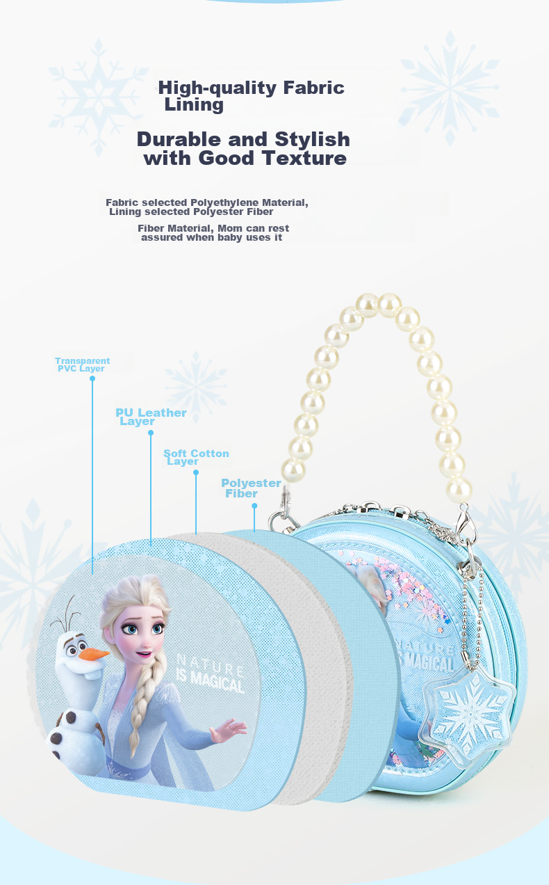Disney Children's Handbag, Girls' Crossbody Shoulder Bag, Cute And Fashionable Frozen Elsa Princess Style, Sandbag Tote Bag, Blue, Children's Day And Birthday Gift 9