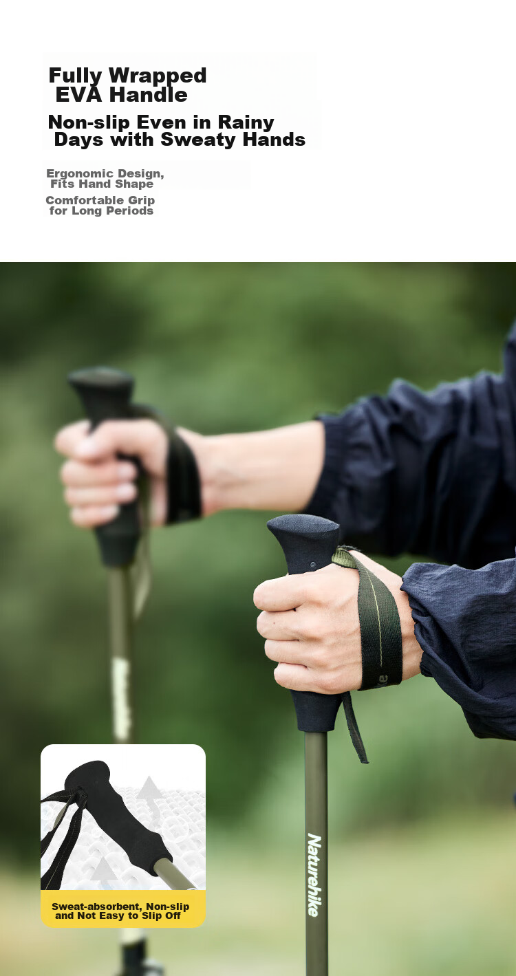 Naturehike Nuoke Chuxue EXT1 Trekking Pole, Carbon Fiber Hiking Poles, External Lock, Telescopic Carbon Ultra-Light Outdoor Climbing Equipment 6