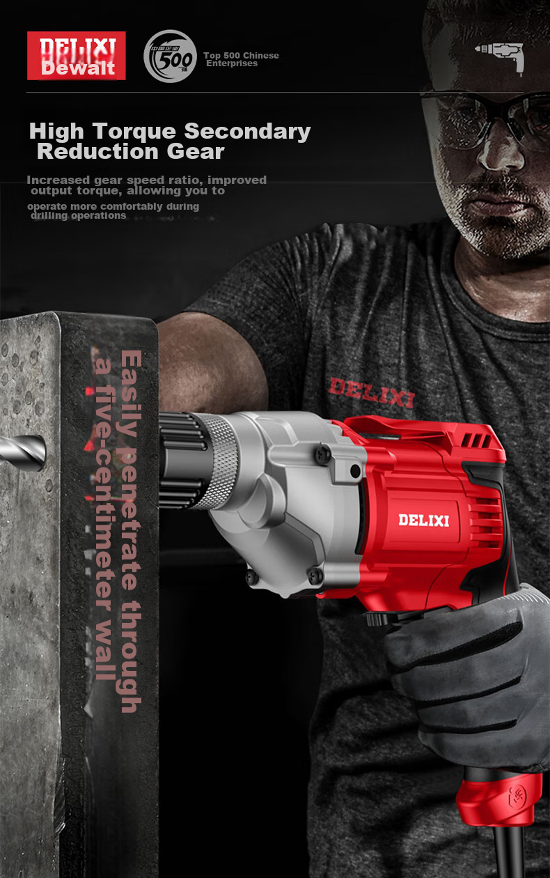 Deli Xidianqi 550W Electric Drill, AC Reversible Rotation, Household Power Tool, Multifunctional Handheld Electric Drill 10