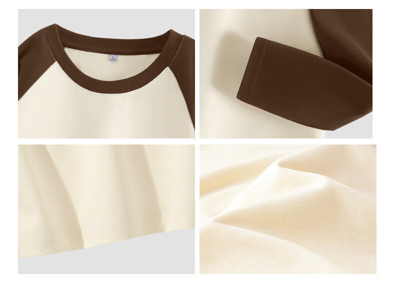 TonLion Pure Cotton Long Sleeve T-Shirt Women Spring Autumn New Loose Slim Fit Color Block Trendy Simple Base Shirt Female 9