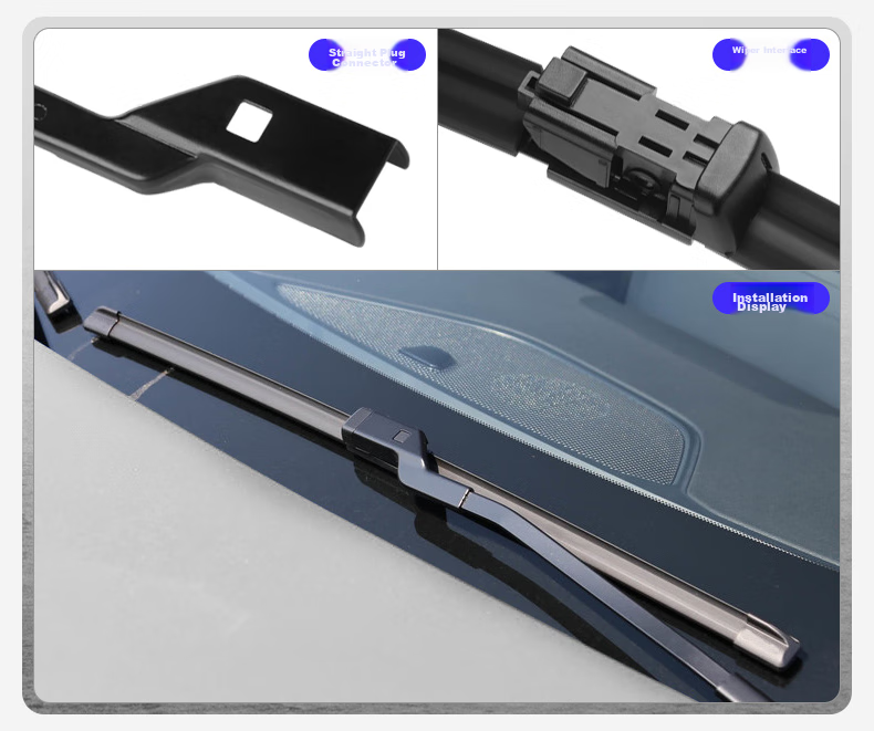 Deyun Boneless Car Wiper Blades, Quiet And Wear-Resistant Rubber Strips, for Great Wall Haval H6/21 to 25 Models, with Plug-In Interface 6