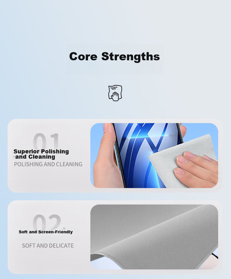 Masentek Screen Protection Cloth, Apple-Specific, Double-Layer Thickened, High-Density Microfiber, Screen-Friendly, Suitable for IPhone, IPad, MacBook AirPods, Washable 3